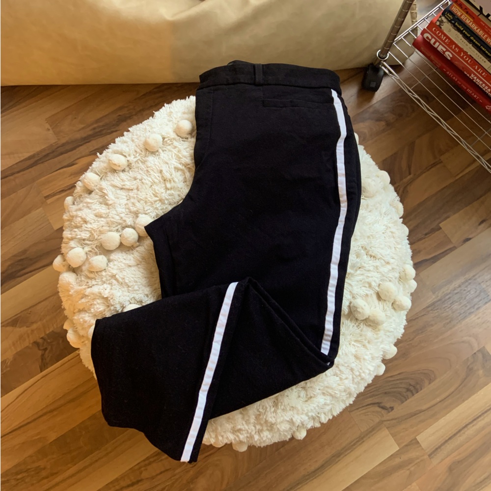 Banana Republic Black Pants with White Side Stripe
